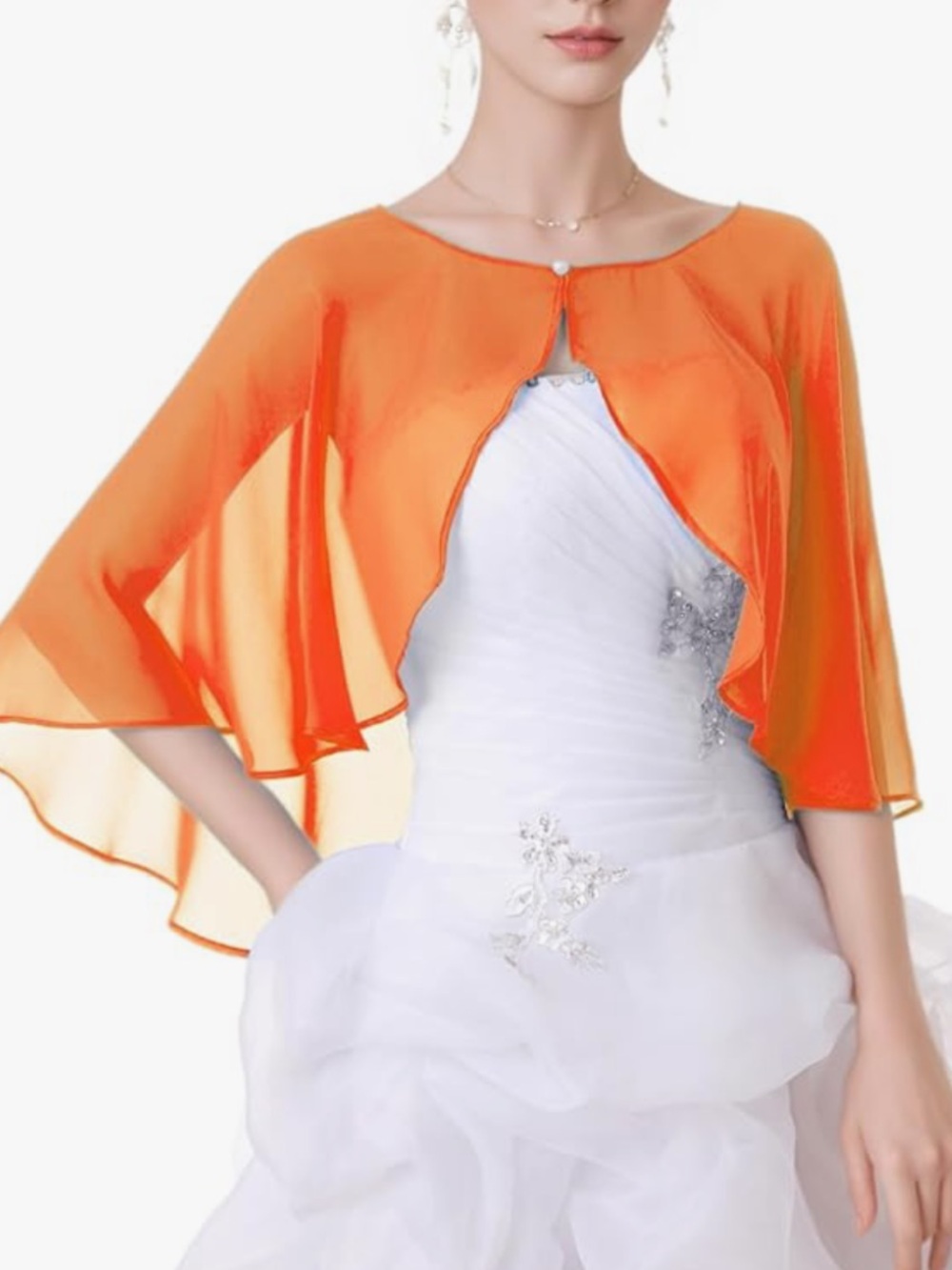 🔴Peach shawl for over dress cape - Picture 2 of 3